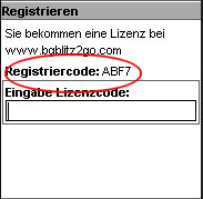 Abbildung des Registrierungsformulars